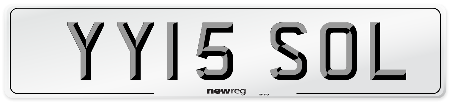 YY15 SOL Number Plate from New Reg